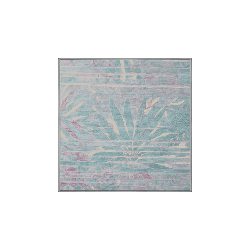 Tapis gris lavable à la machine, Carré 8 pi