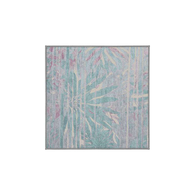 Tapis gris soyeux et moelleux, Carré 7 pi