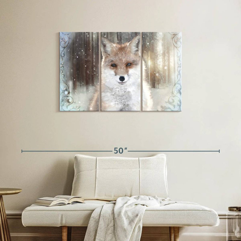 Enchanted Winter Fox, 24" H x 38" W