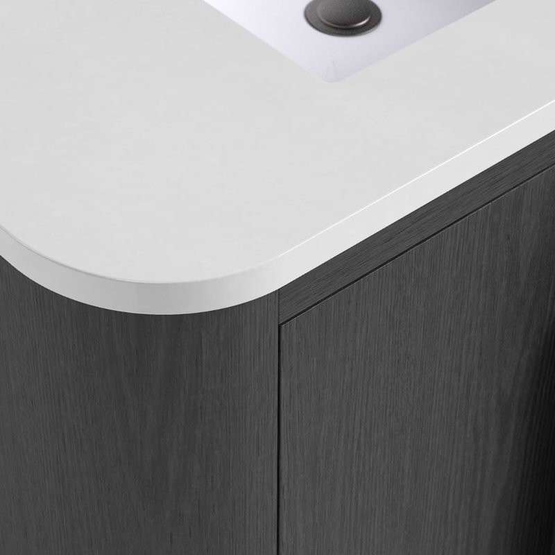 Harper Vanity, Ebony Oak, 60" W, Carrara Marble