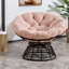 Chaise d'appoint ergonomique en acier, pivotant moderne Papasan avec coussin confortable pour le salon