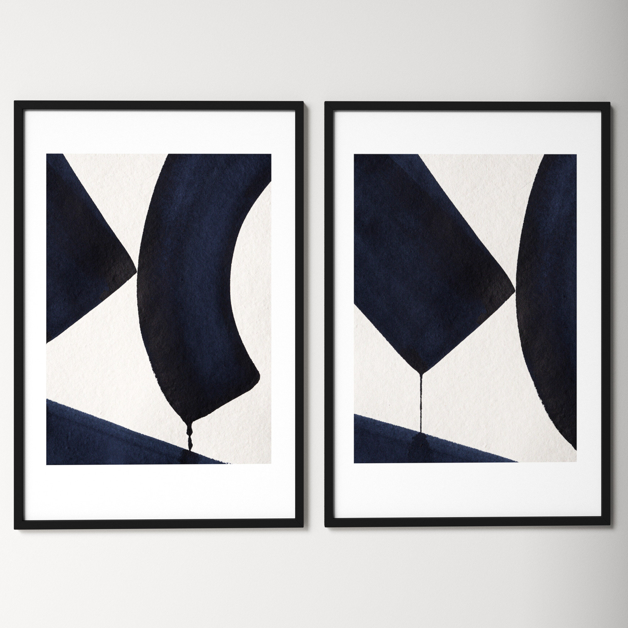 Fluid Motion 2 Duo by Simon West, Black, 42.15" H x 59" W x 0.88" D