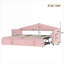 Lit plateforme simple en velours rose doux avec couchette escamotable plateforme et couchette