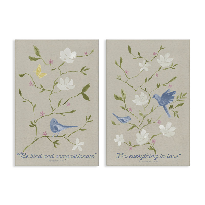 Ensemble de 2 toiles florales réconfortantes, design par Lucille Price, H 30 po x l 20 po
