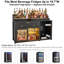 Meuble-bar de 153 cm (60,2 pouces) avec compartiment réfrigérateur, présentoir à 3 niveaux, noir