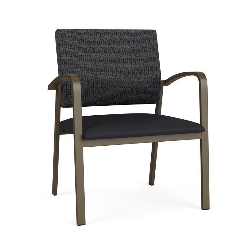 Chaise d'invité surdimensionnée Newport, Noir Patriot Plus - nettoyez le vinyle avec un lin, Bronze