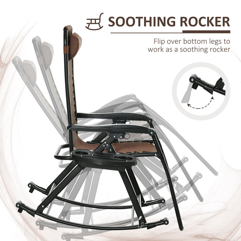 Ensemble de 2 chaises berçantes d'extérieur Outsunny