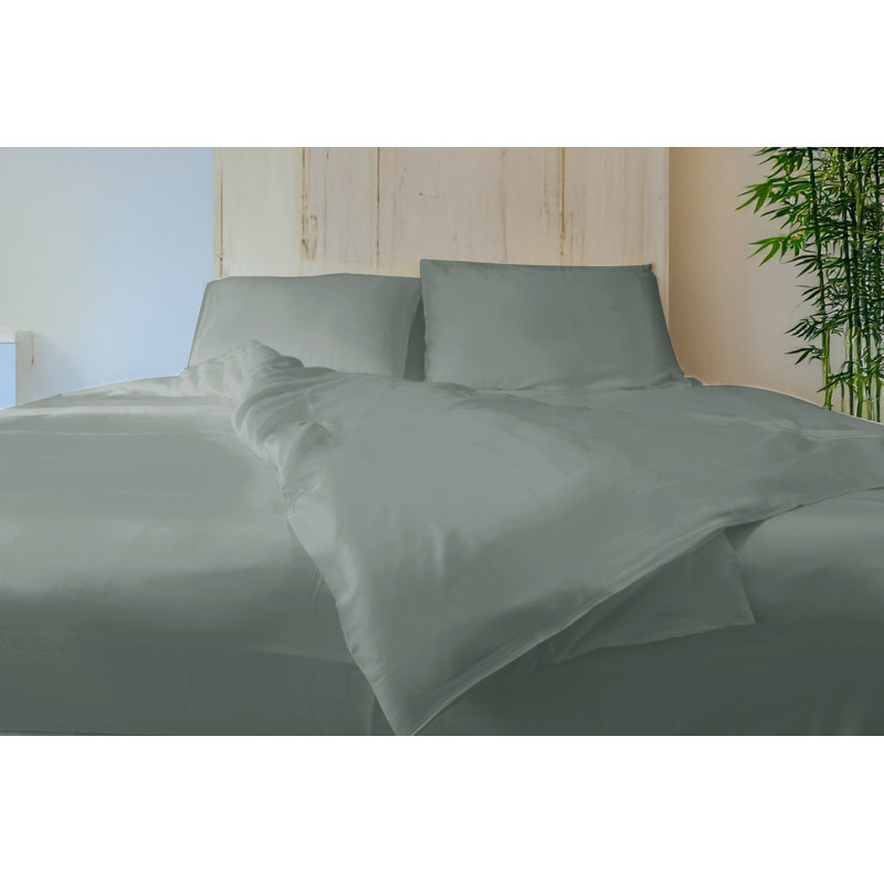 Cool Rayon From Bamboo Split King Sheet Set Stone, Vert