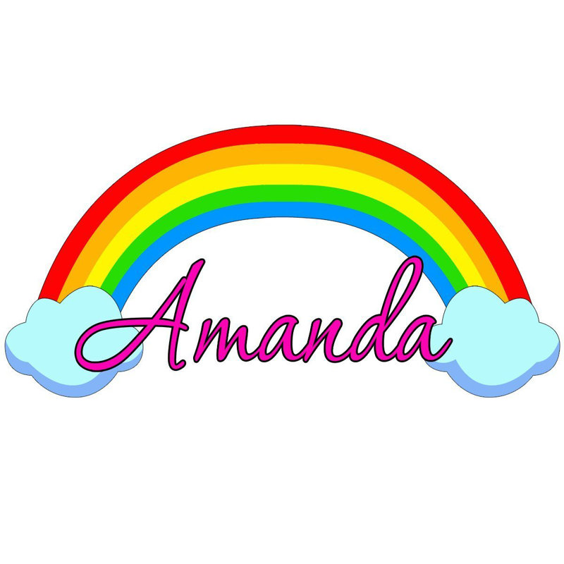 Décalcomanie murale personnalisée arc-en-ciel custom name Frey, H 10 po x l 20 po x P 0,01 po, Oui
