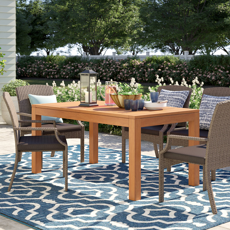 Anautica Outdoor Patio 7pc FSC Solid Teak Wood Dining Set