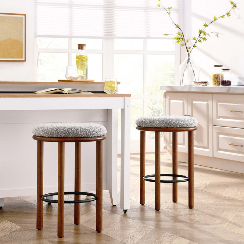 Modway Fable 26" Counter Stool, Walnut, Taupe