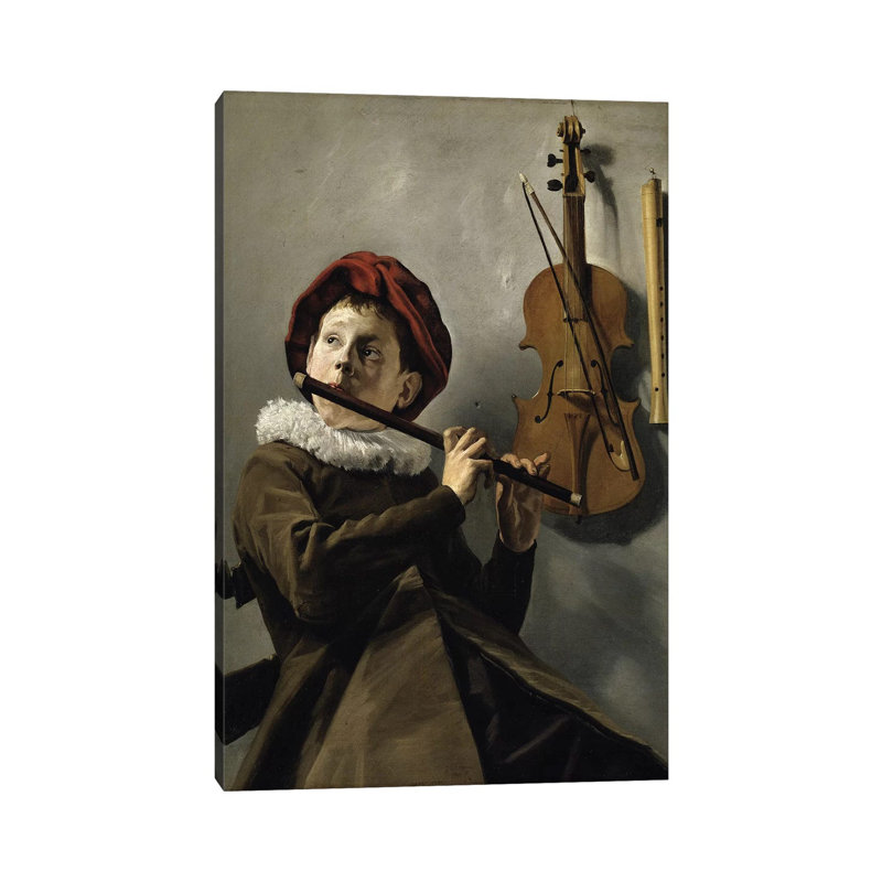 Boy Playing The Flute, C.1630 by Judith Leyster - Wrapped Canvas Painting, 45.72cm H x 30.48cm W x 1.905cm D
