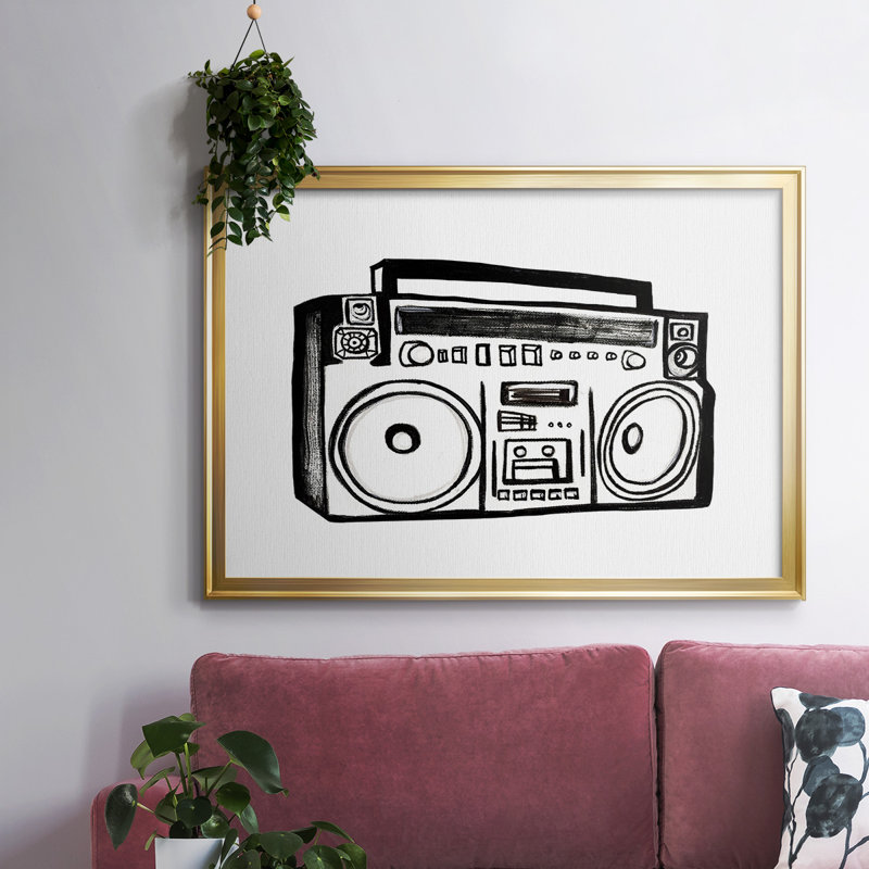 «Boombox S croquis», reproduction sur toile, Toile dorée, H 30 po x l 44 po x P 1,5 po
