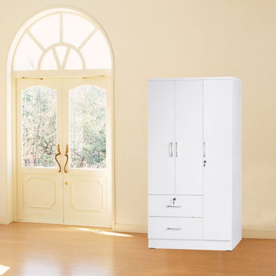 Armoire Bossard 3 portes, tablettes et tringle