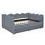 Lit de jour en vichy double avec deux tiroirs de rangement, port USB et adorable tissu en forme de vague-1079445664-1079445668