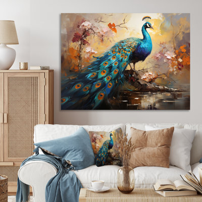 Peacock Expressionist Portrait III - Peacock Framed Wall Art