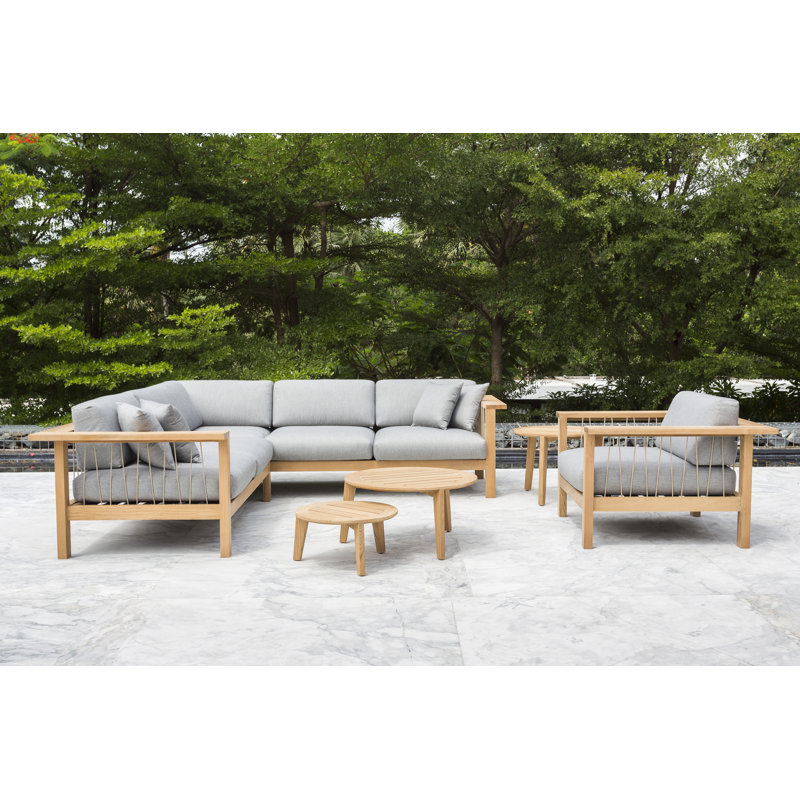 Attol Outdoor Round Teak Coffee Table, 28.75" W x 28.75" L x  14.19" H