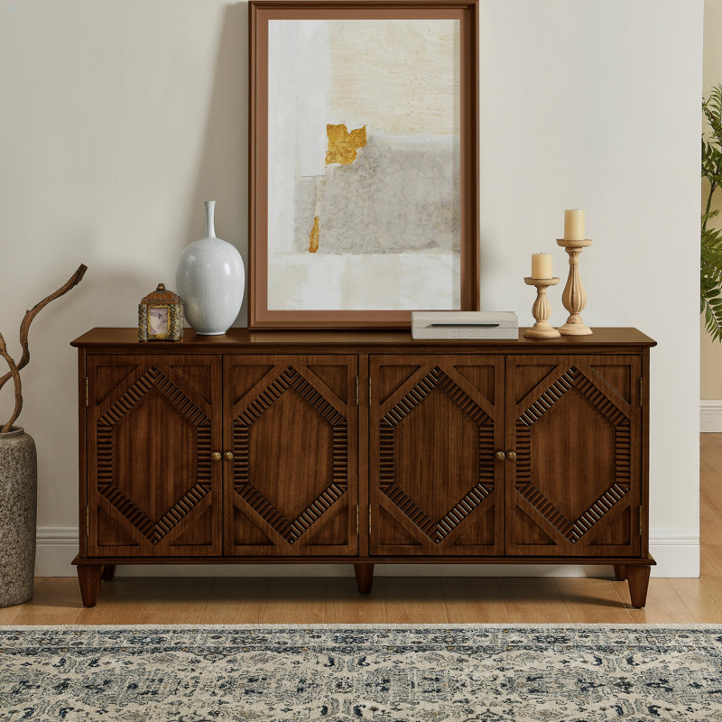 Buffet 65,5 po Mid Century Modern Buffet, Noyer