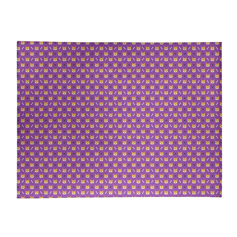 Tapis de zone mauve shiba shiba, Rectangle 8 pi x 10 pi