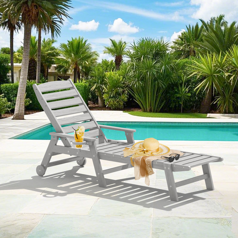 Chaise longue avec accoudoirs et roulettes Swann, Space Grey