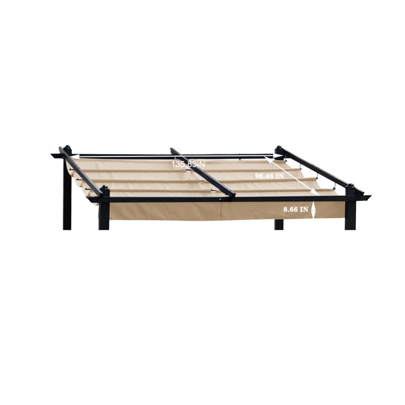 Auvent de remplacement pour pergola de terrasse extérieure de 13 pi x 10 pi - Protection kaki, hydrofuge, housse de parasol à installation sans effort, imperméable, processus rapide