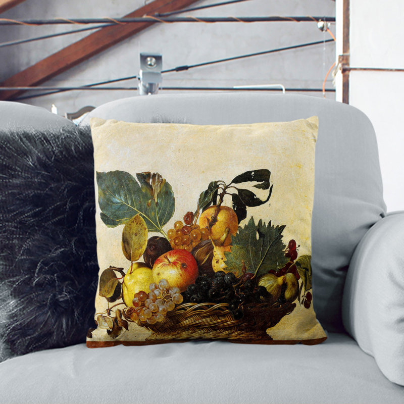 Fruit Basket Square Throw Cushion, 40cm H x 40cm W x 15cm D