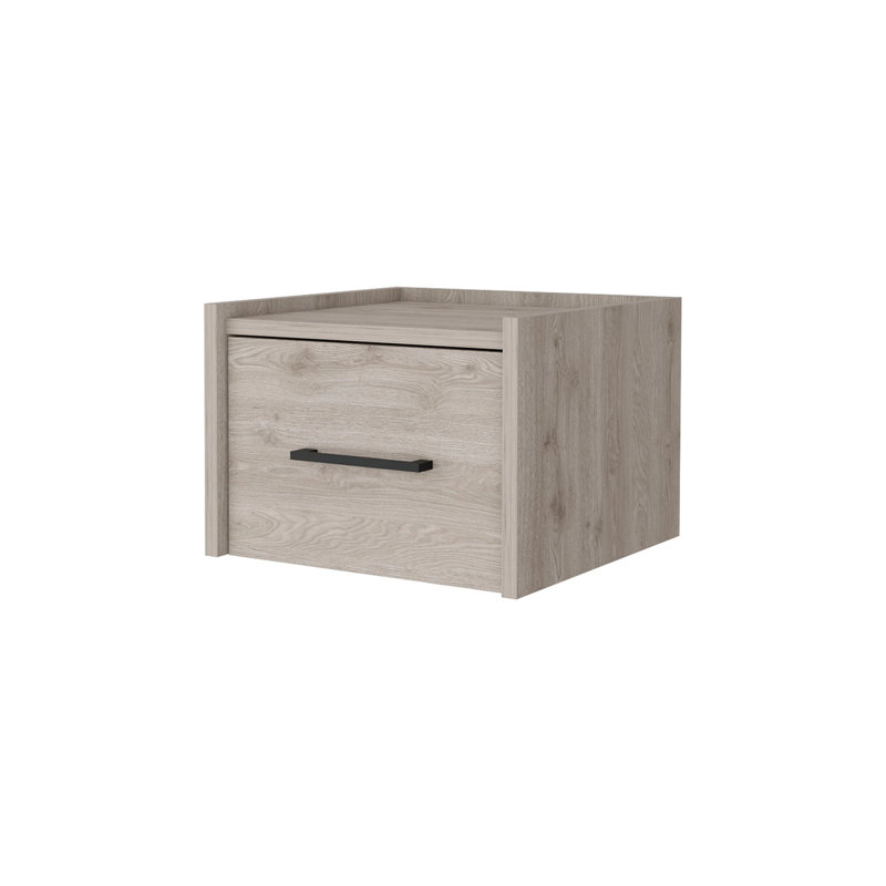 Abida 13.8'' W Particle Board / Chipboard Nightstand, Light Gray