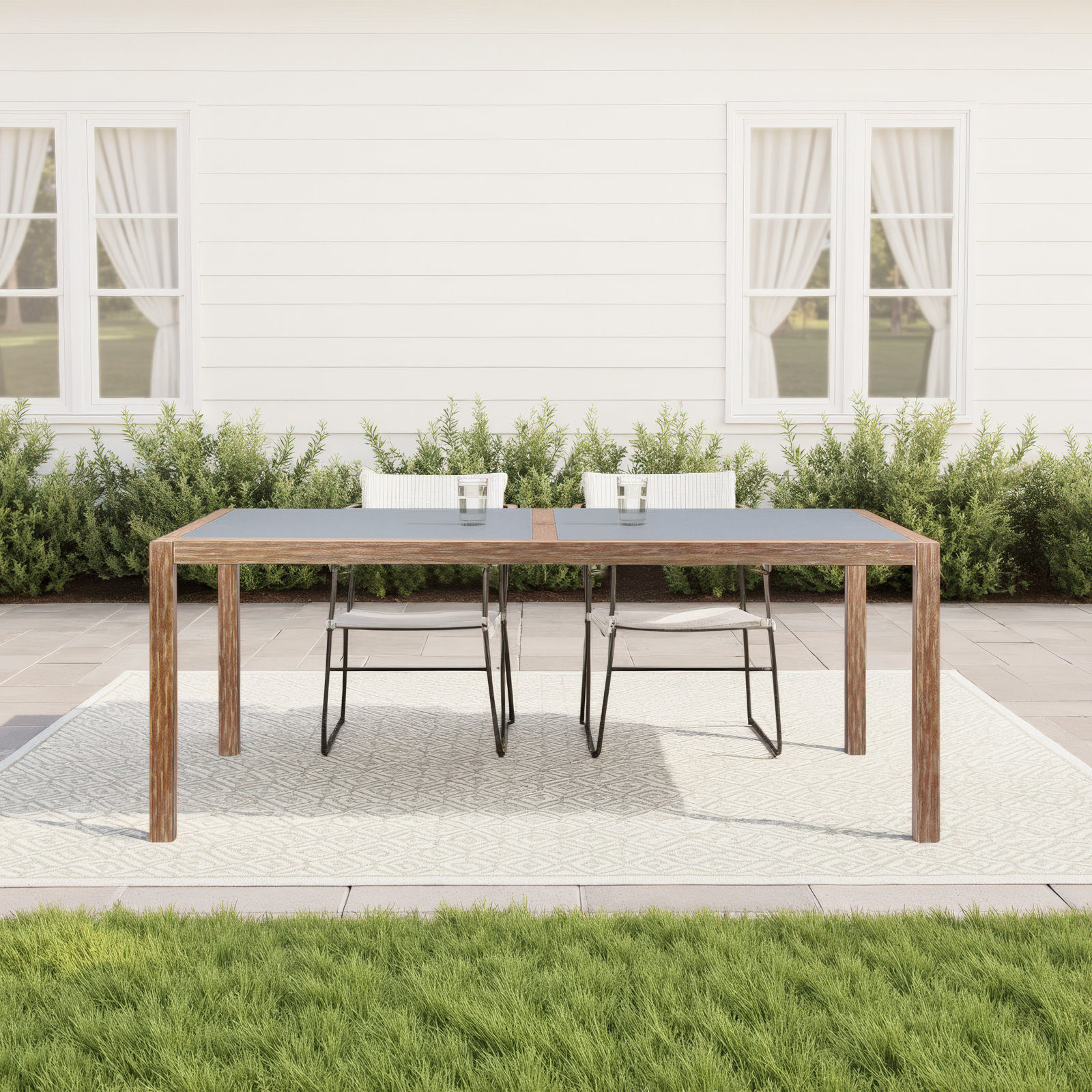 Artie 79'' Outdoor Dining Table, Eucalyptus 