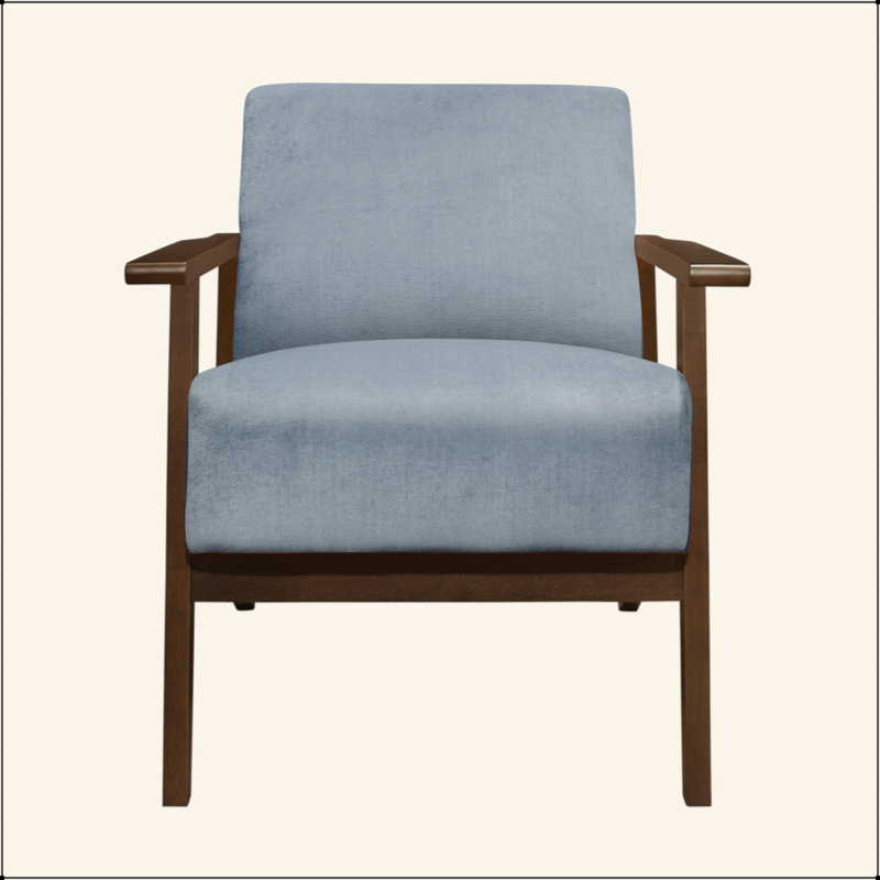Structure en bois massif avec rembourrage de dossier de siège d'appoint 1 pièce Modern Home Furniture, Bleu gris