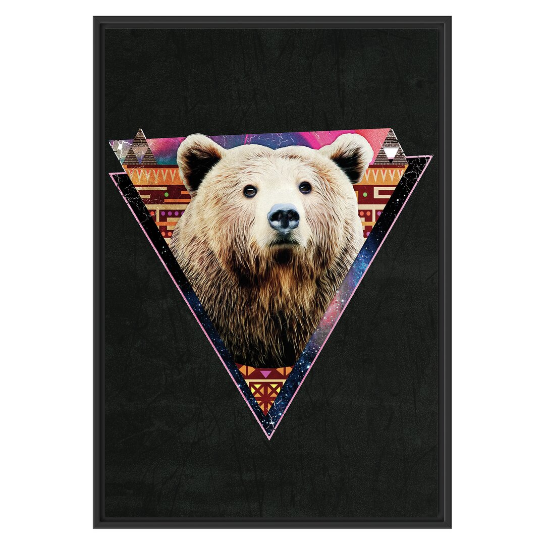 Gerahmtes Wandbild Hip-Bear schwarz