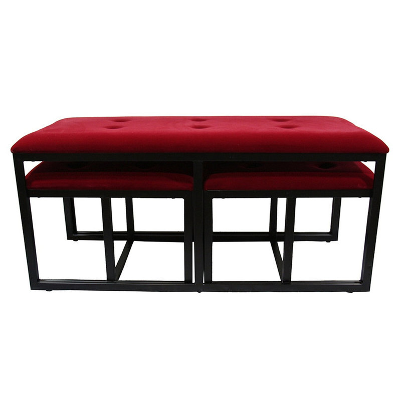 Polyester Blend Upholstered Storage Bench