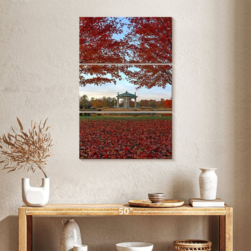 Alvord Forest Park Red Autumn, 38" H x 24" W