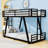 Metal Bunk Bed with Dual Side Ladders, Reinforced Support Legs & Low Profile Frame-1684538060