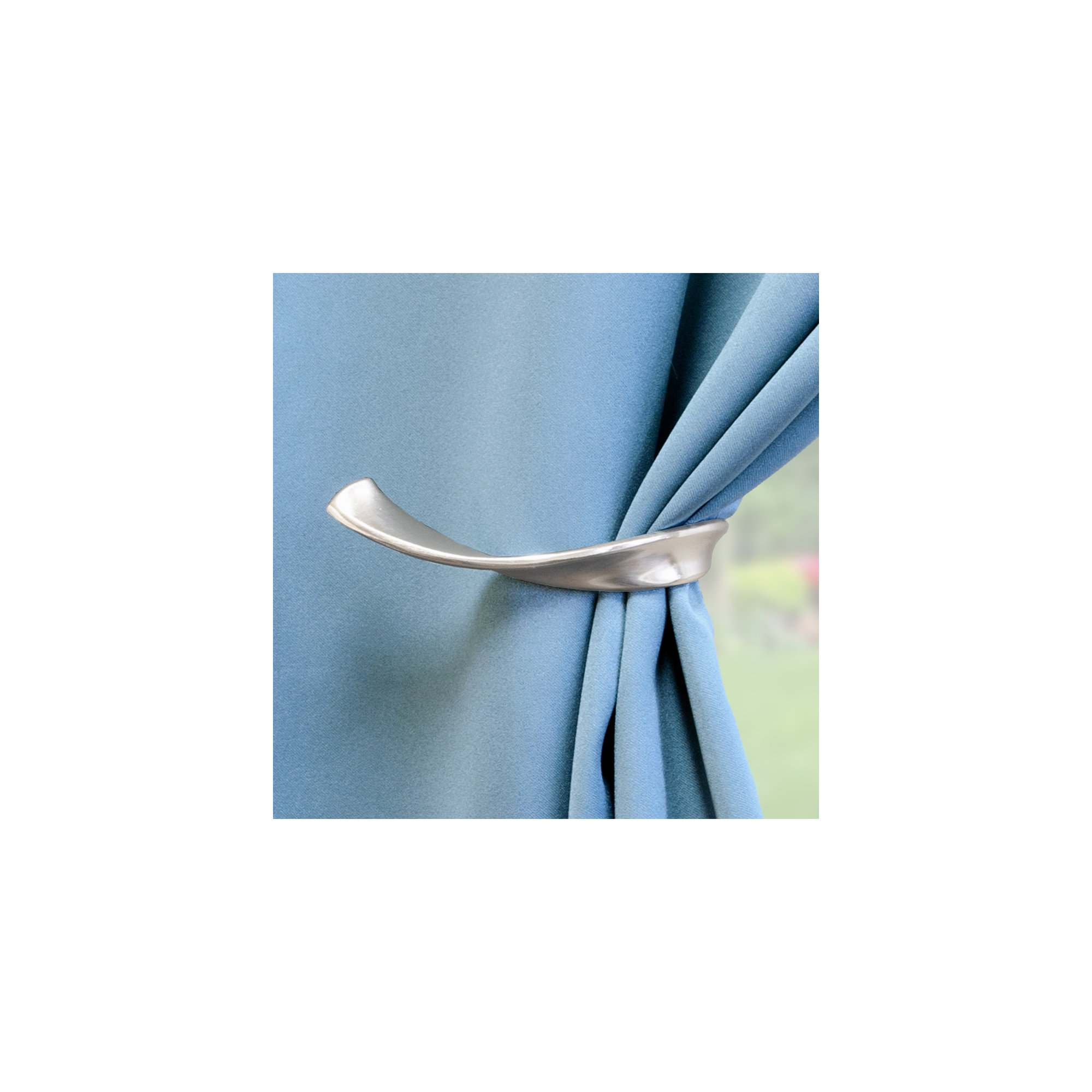 Presley Drapery Curtain Holdback, Plated Brushed Nickel