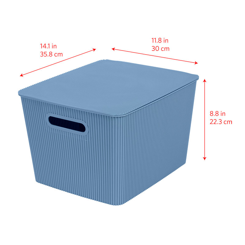 GLAD Storage Bin with Lid, Pack of 4, Blue, 18.8 qt