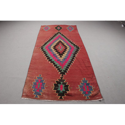 Colorful Vintage Anatolian Kilim Rug in Purple and Multi Colors for Bedroom Interior Decor