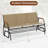 Patio Glider Bench For 2 Swing Gliding Loveseat With Curved Teak Armrests For Porch-1189977388