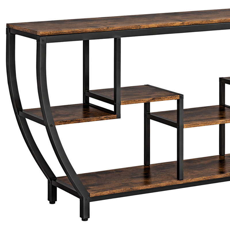 Console industrielle, canapé d'entrée 70,9 "avec tablettes, Brown