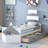 Boat-Shaped Platform Bed With 2 Drawers