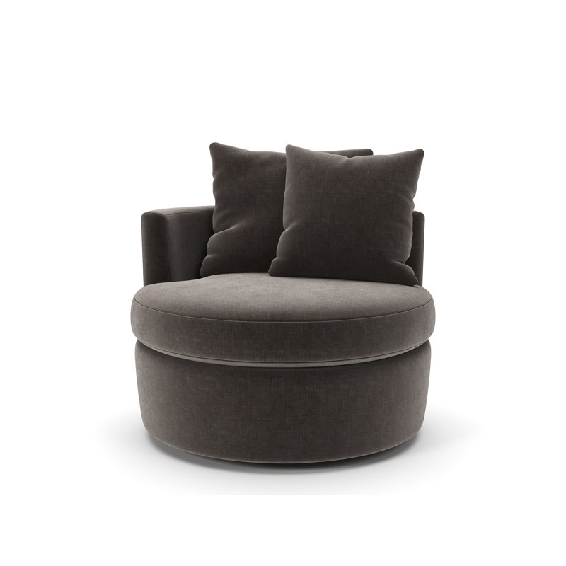 Fauteuil rembourré pivotant Dara Harlow, Espresso Andrew