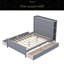 Lit plateforme avec tiroirs et tablettes de rangement