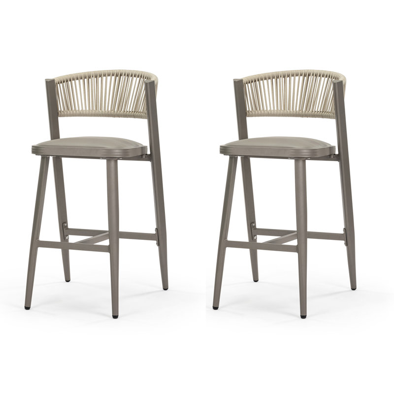 Leonilia Upholstered Counter Stool with Aluminium Frame