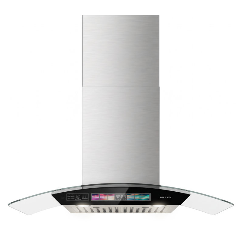 Hotte de cuisine à hotte murale 36 pouces en acier inoxydable 900cfm avec 2 lumières DEL