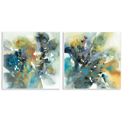 "Layered Faded Abstracts", ensemble de 2 plaques murales par K. Nari