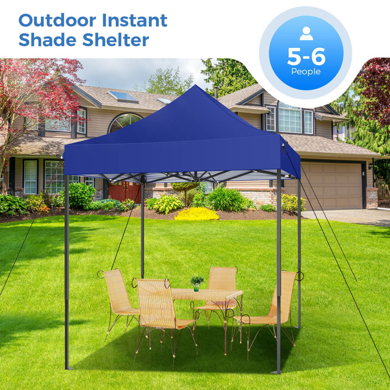 Tente d'auvent robuste 6,6 x 6,6 pi, tente commerciale escamotable, Bleu foncé