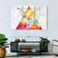 Ensemble de 3 pièces abstraites à motif géométrique triangulaire sur toile par Jonathan A.-93062549