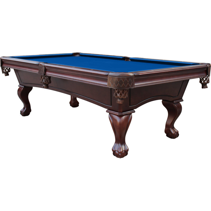 Charles River 8' Slate Pool Table with Professional Installation Included, Espresso, Euro Blue
