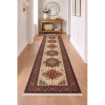 One-of-a-Kind Cream Traditional 3X12 Oriental Area Rug