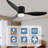 52" Smart Flush Mount Black Ceiling Fans With Lights Remote-2119165505-2119165518