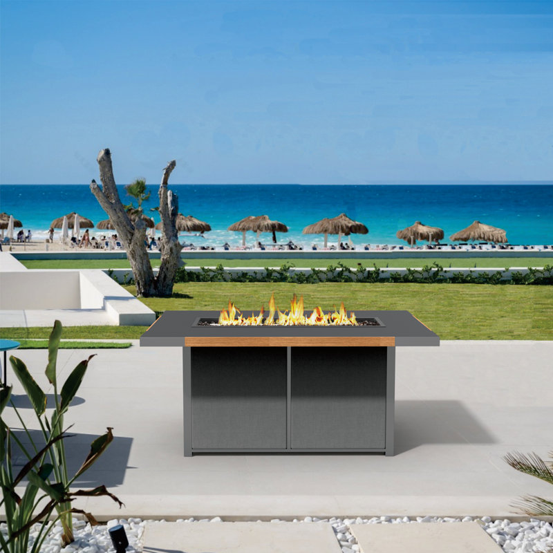 Lois Rectangle Aluminum Propane Fire Pit